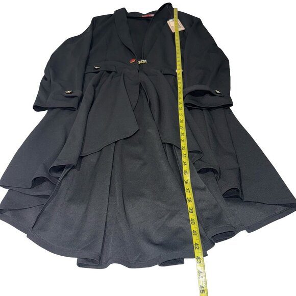 Love 83 Love Yourself Black Steampunk Style Blazer Gold Button Detail Sz 2XL NWT - Picture 6 of 14